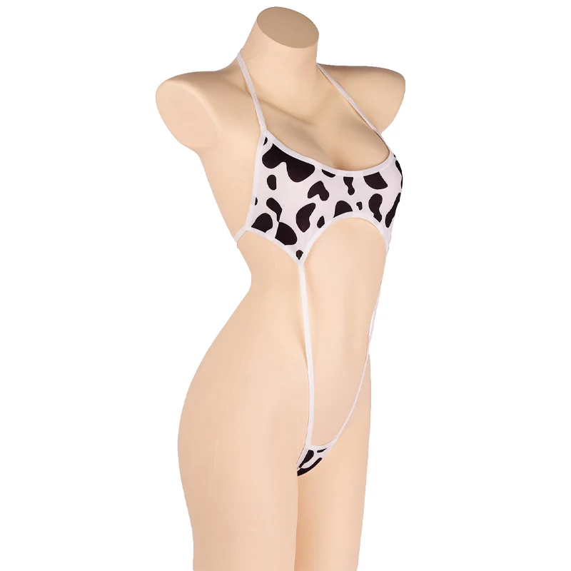 Women's Polka Dot Tie Ba Bikini Set Spwear Cow Patterned  Swimsuit Strapl Casual Swimwear No Sve