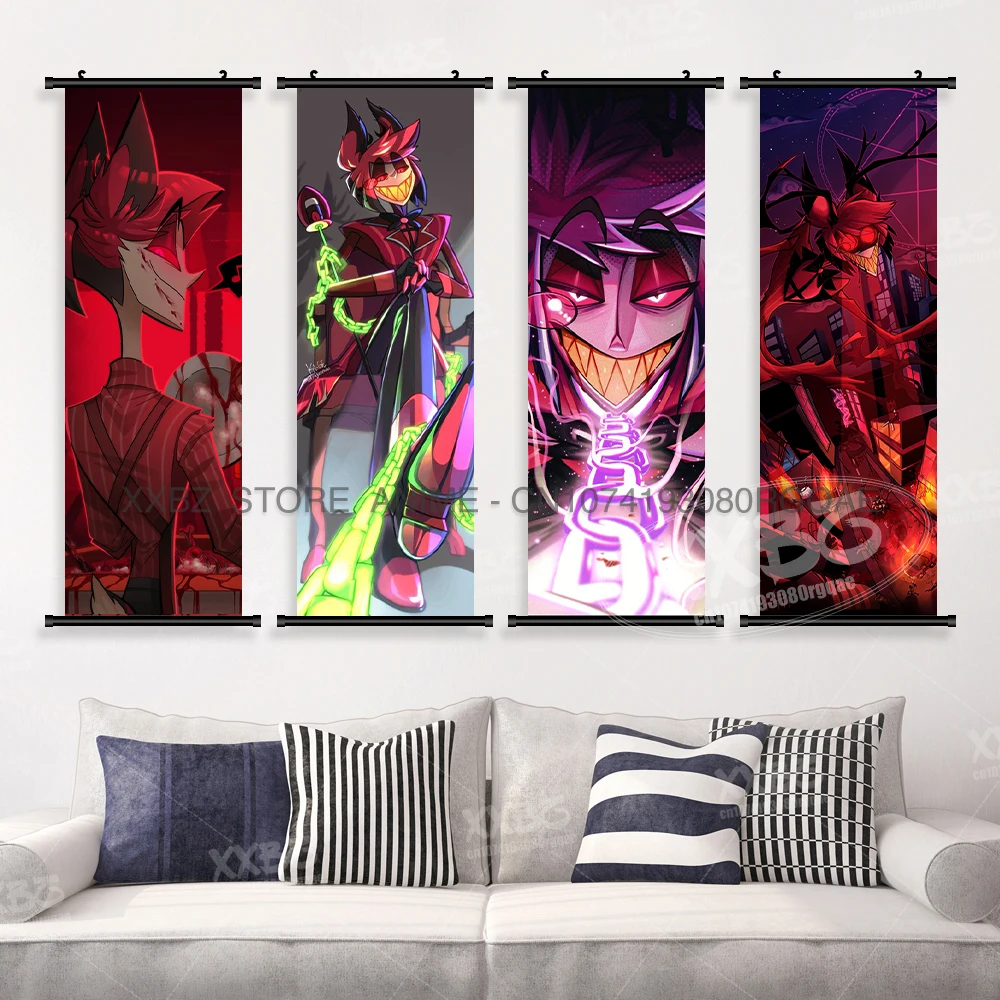 Semplice comedia nera Hazbin Hotel Decorazione della casa Appeso dipinto Cartoon Opere d'arte da parete Rotoli Immagine Camera Stampa su tela Poster