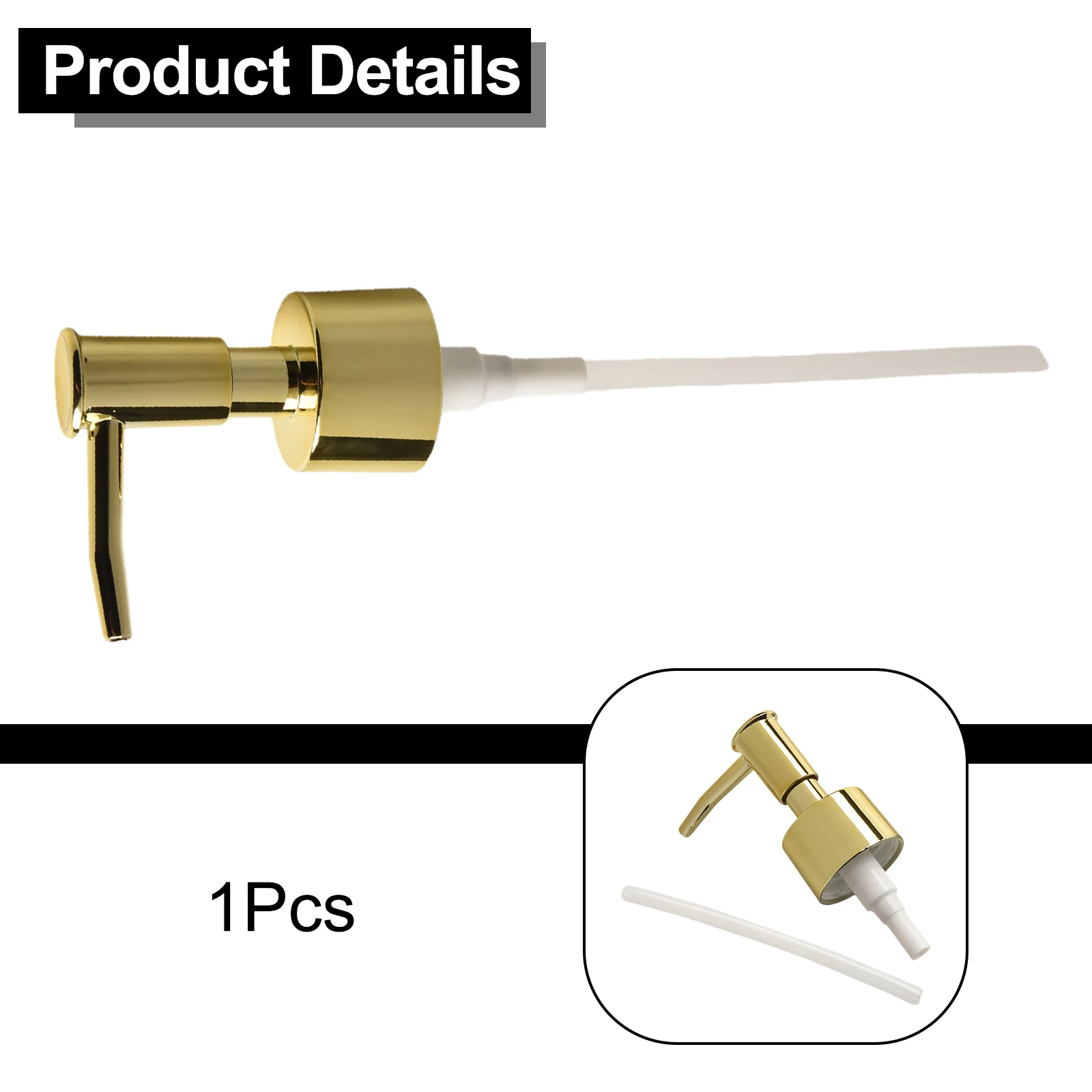 Stylish Soap Dispenser Pump Kitchen Bathroom ABS Plastic Messy Spills Tarnish Resistant Brushed Gold Thread Standard