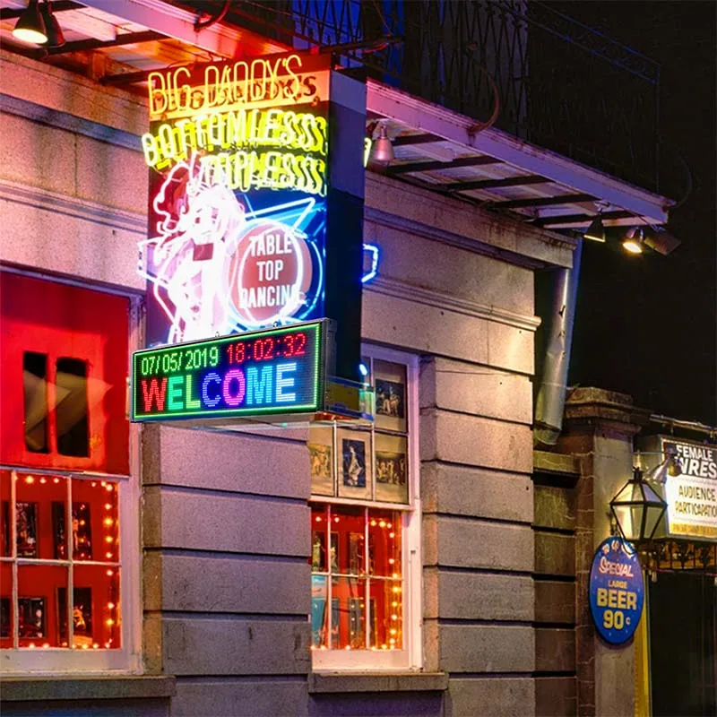 P4 LED Signs Screen SMD RGB Full Color Module WiFi/U-Disk Programmable Scrolling Message for Stylish Restaurant/Store Window HD