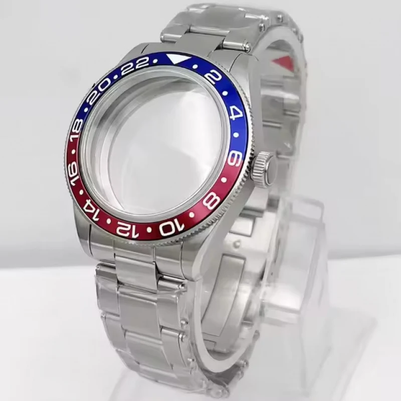 

New Exquisite Stainless Steel Sapphire Glass Automatic Watch Case Set Movement Case Watch Accessories Silver Sterile Diving Case