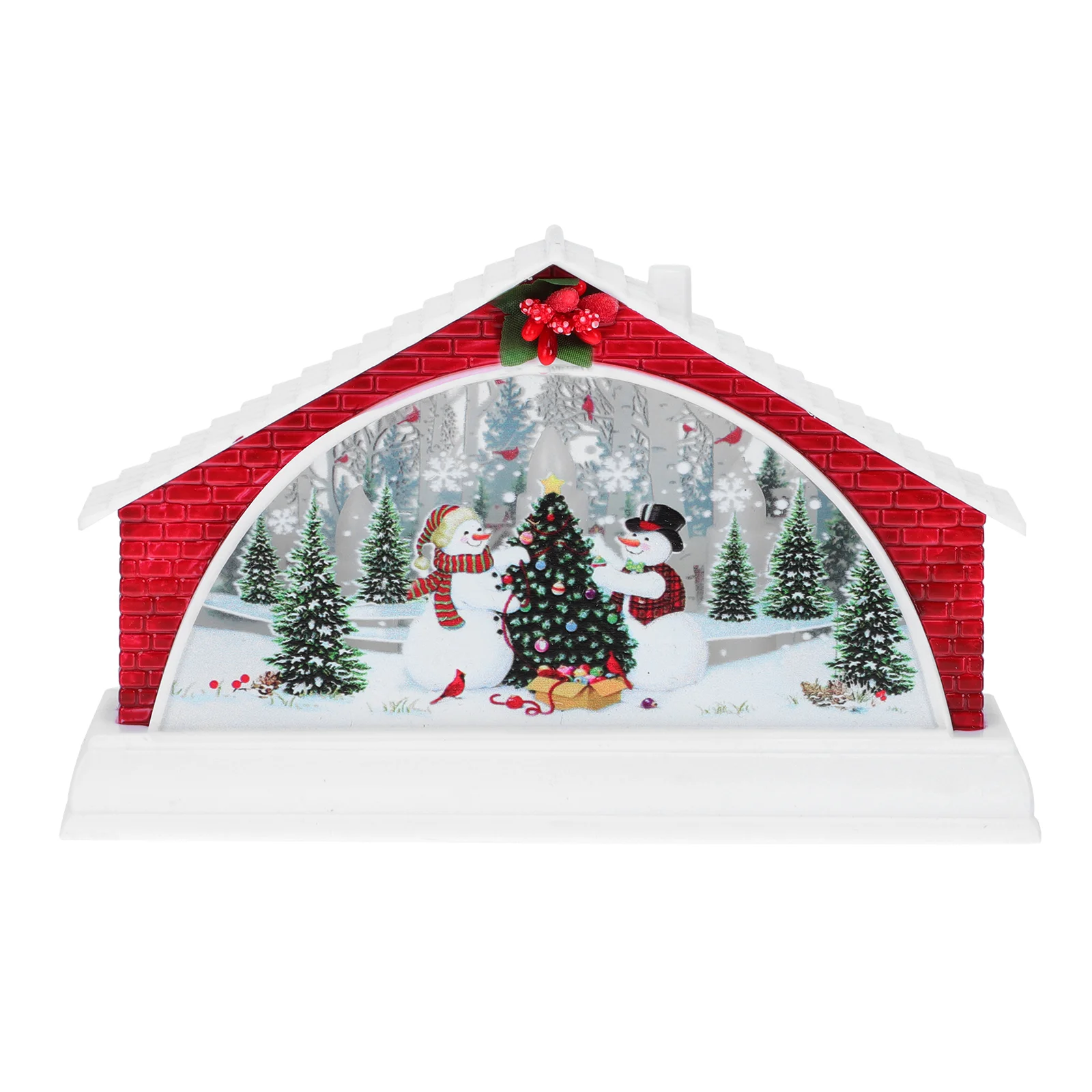 

Decorative Lights Plastic House Ornament Lamp Xmas Adornment Glowing Gifts Night Desktop