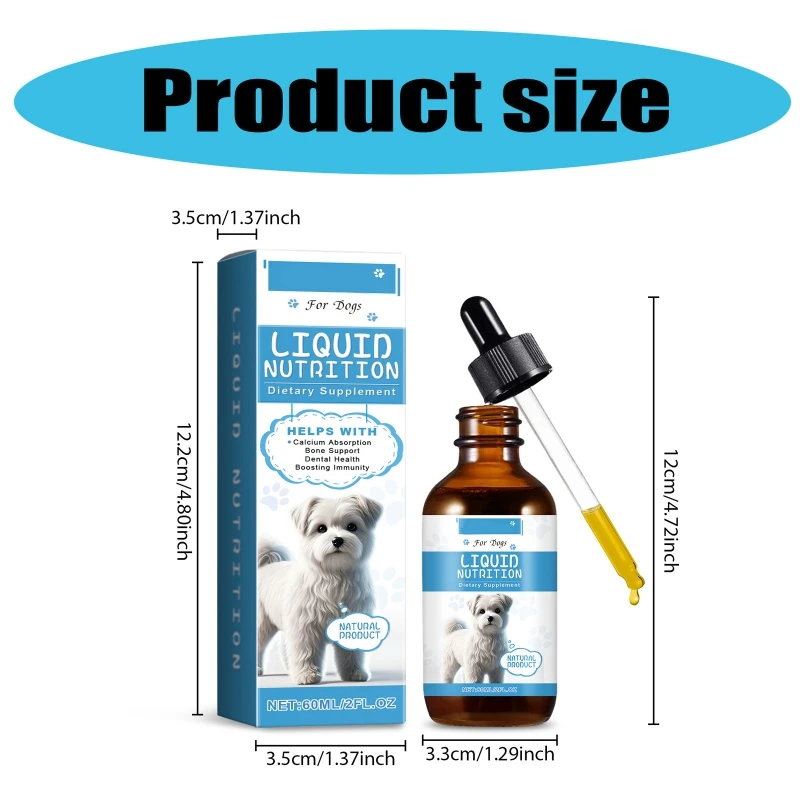 2024 New Advanced Formula 2oz Pet Vitamin Drops Promote Immunity Health Caring Dogs Supplement Drop Natural Extracts