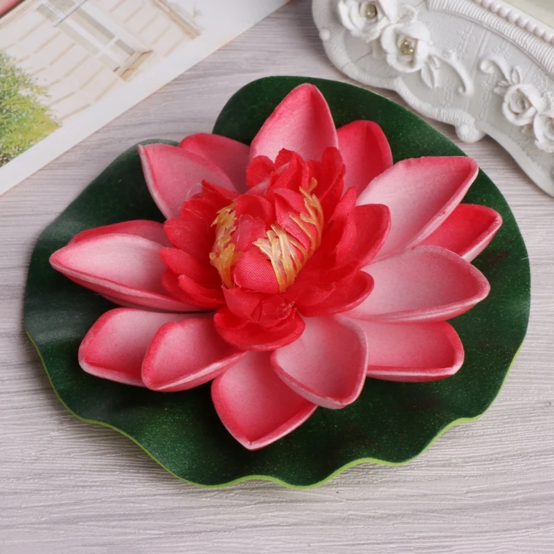 Flores flotantes artificiales, loto, lirio agua, jardín plantas para tanque, estanque, envío directo