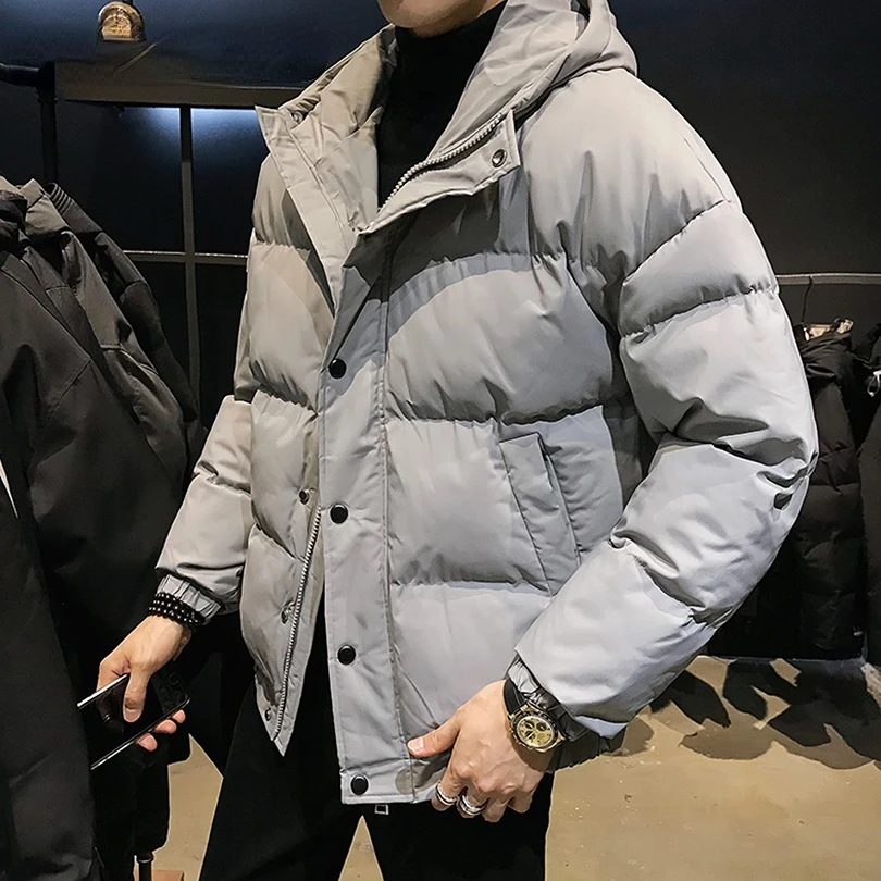 Sólido com capuz parkas jaqueta de inverno dos homens puffer jaquetas de inverno e casacos M-3XL 2022 outono recém chegados