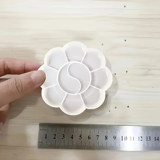 30-Pack Mini Flower-Shaped Plastic Palette Set, Ideal for Watercolor, Acrylic & Gouache Mixing - Art Supplies 6