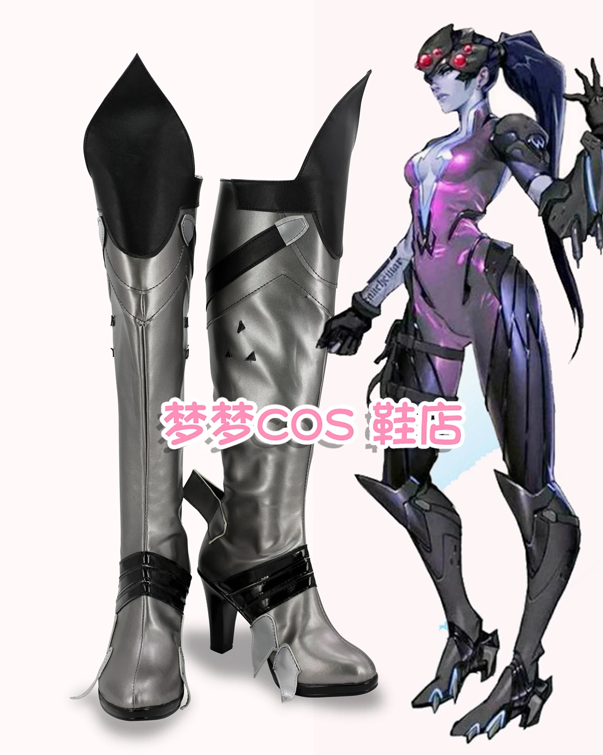 

Halloween Widowmaker Cosplay Shoes Boots Women Female Girls Boots