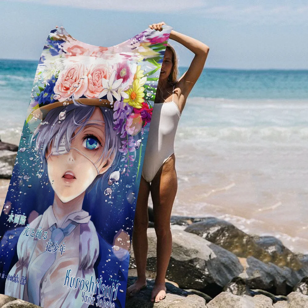 Anime Black Butlers Microfiber Beach Towel Absorbent Quick Dry Soft Yoga Swimming Resort Mountain Climbing Towel