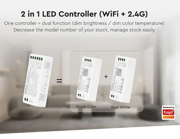 Miboxer (WIFI+2.4G)2 in 1/5 in 1 LED Controller for Single Color Dual White RGB RGBW RGB+CCT Smart LED lignt