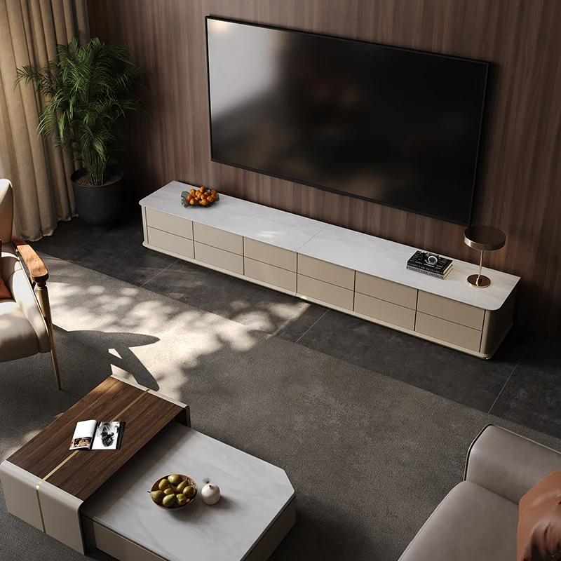 ライト高級テレビキャビネットイタリア収納リビングルームミニマリストテレビキャビネットドールハウスゲーマームエブルパラテレビ玄関家具