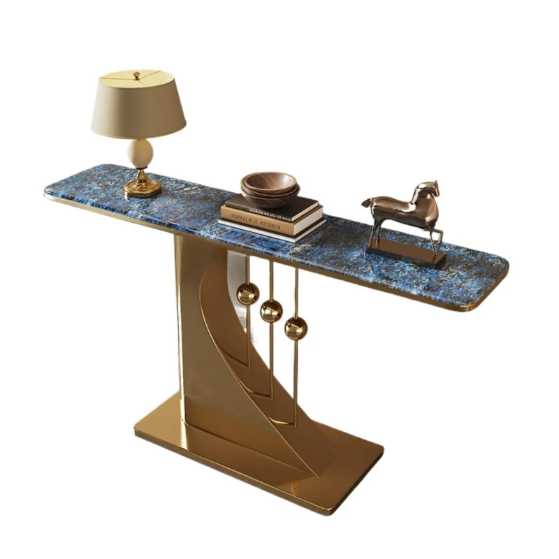 

Легкий роскошный входной столик из нержавеющей стали, простой настенный входной шкаф, новый входной столик из китайского микрокристаллического камня