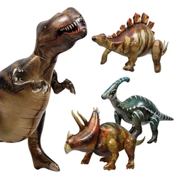 (1Pc) Birthday Party Decoration Photo Background Props Toy Balloon 4D Three-Dimensional Standing Realistic Dinosaur Large Tyrannosaurus Triceratops Aluminum Foil Balloon Jurassic Dinosaur Balloon