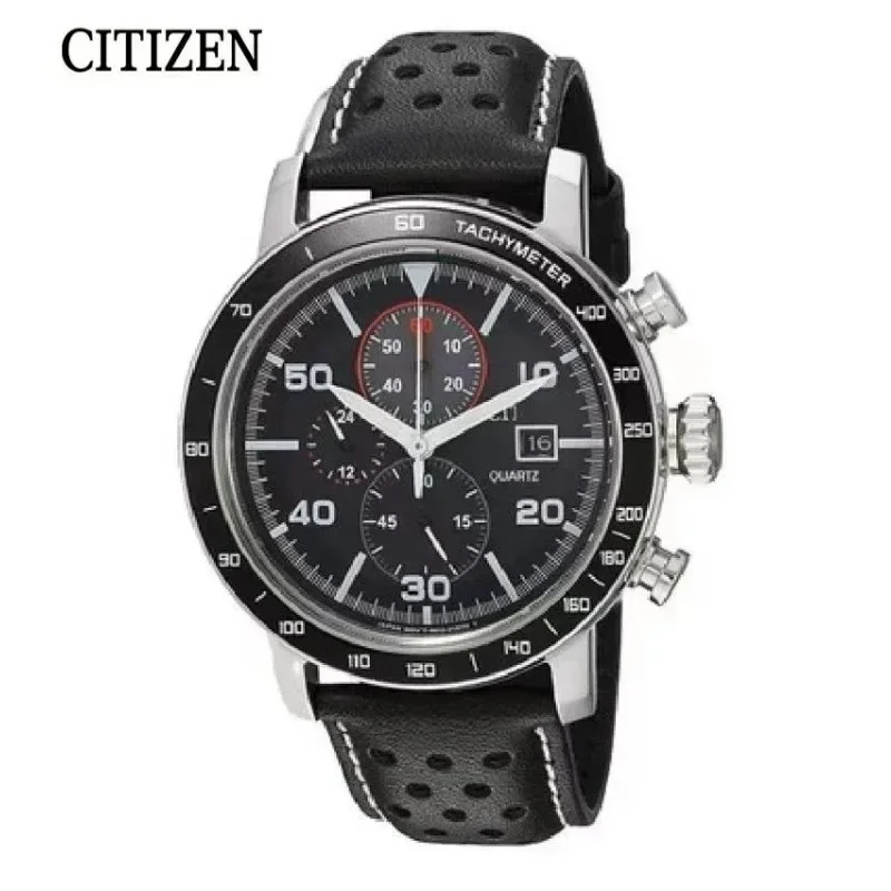 CITIZEN-Montre de sport étanche pour homme, chronographe à quartz de luxe, horloges de mode militaire, montre-bracelet en acier inoxydable