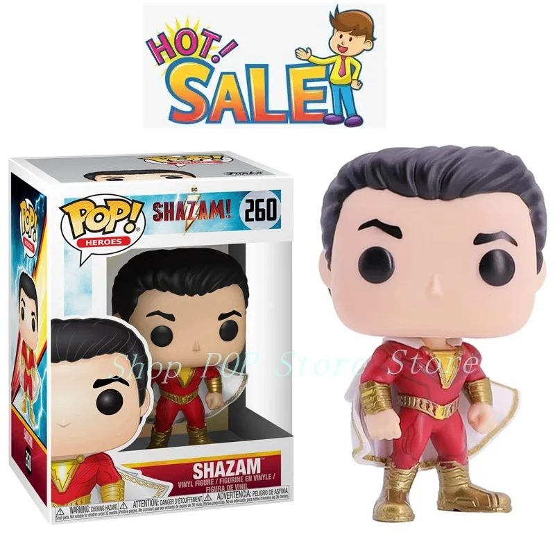 FUNKO POP  Action Movie SHAZAM 260# Super Hero Vinyl Action Figures Toys Best Gift for Kid Birthday