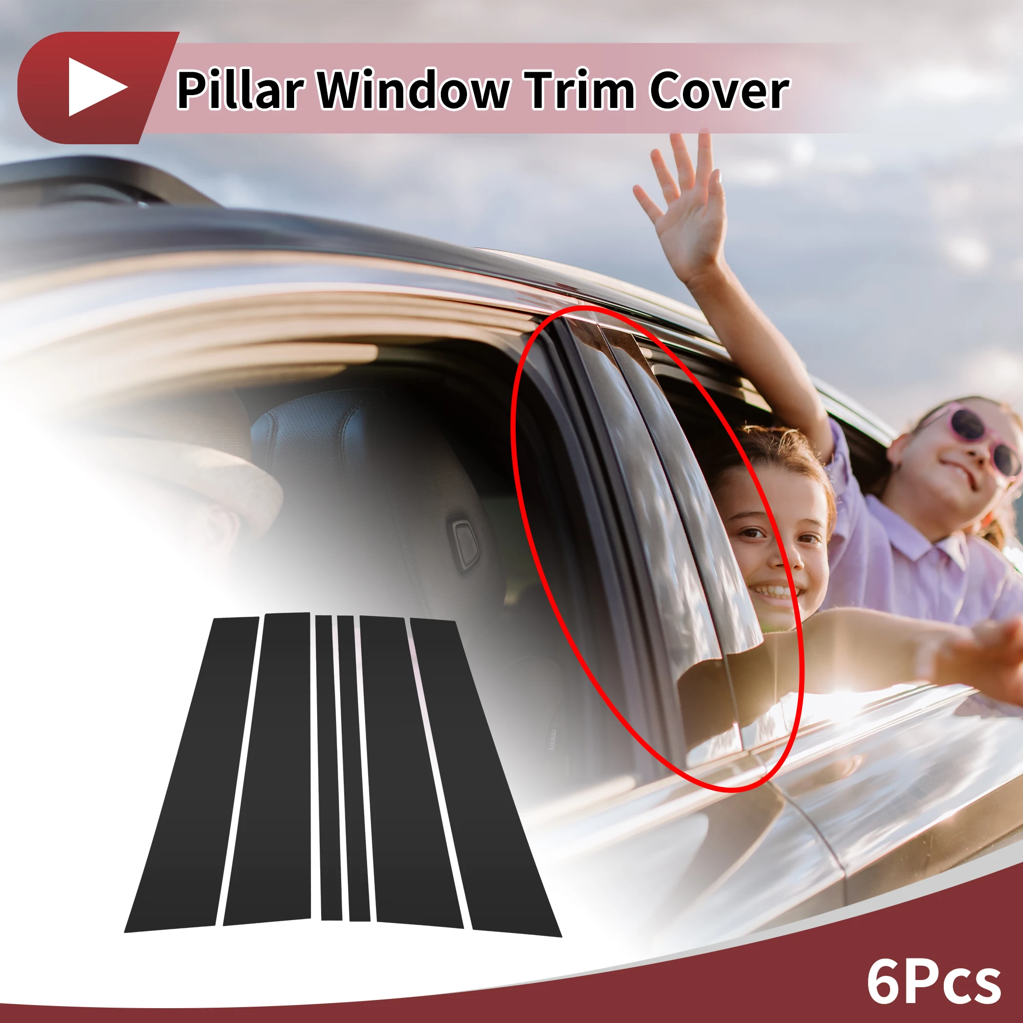 

UXCELL Door Pillar Window Trim Anti Scratch Sticker Pillar Posts Door Outer Exterior Cover 6Pcs