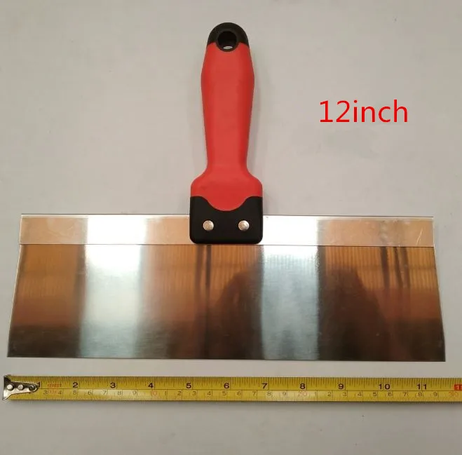 High Quality 8 10 12 inch Stainless Steel Drywall Taping Knife With plastic Handle Hand tool