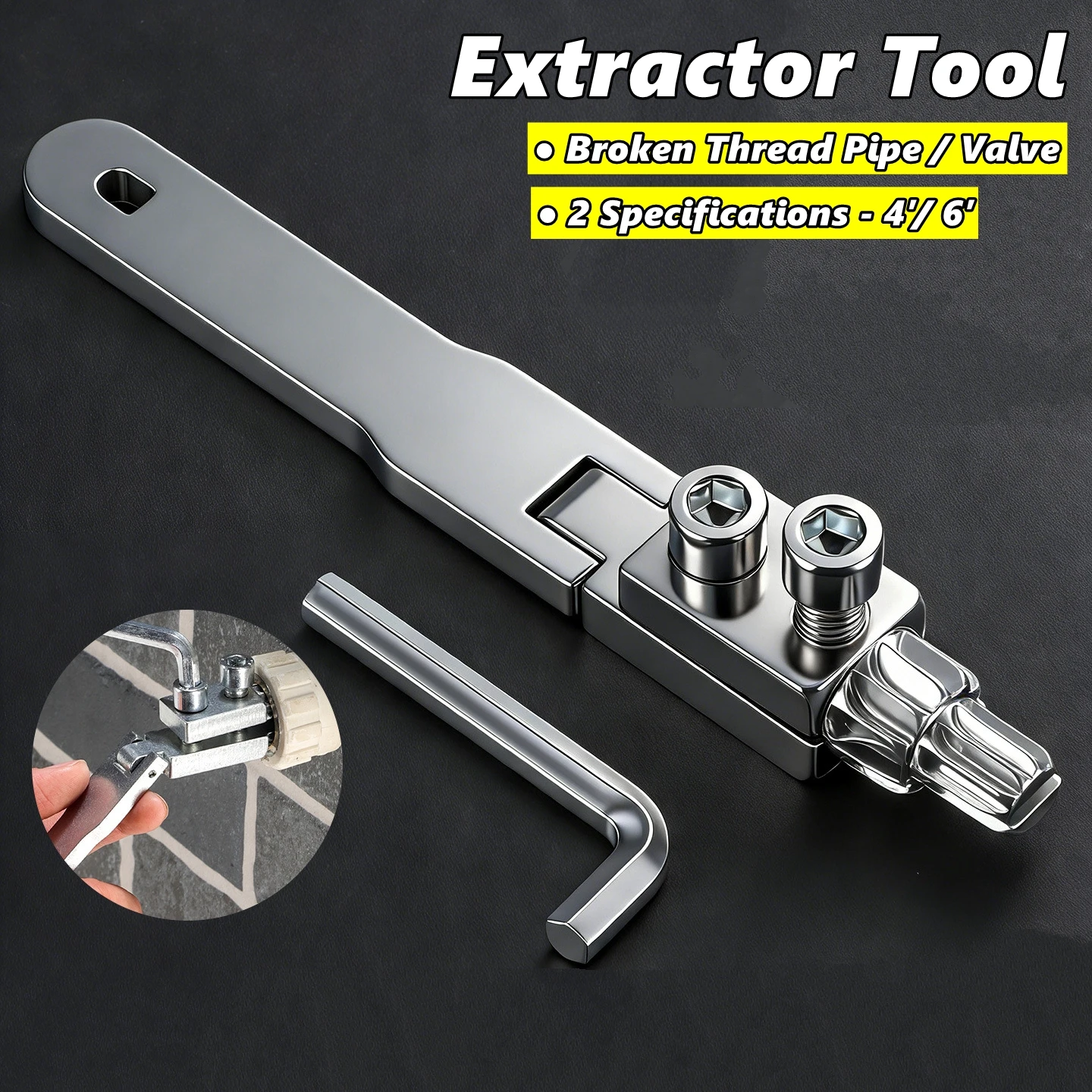 

Broken Pipe Extractor Tool 3/4 Inch Carbon Steel Easy Out Broken Screw Plumbing Tool For Bathroom Repair Basement Laundry Room