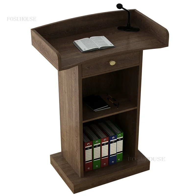 Minimalist Hotel Lobby Cafe Reception Desks Modern Restaurant Cashier Bookshelf Podium Teacher Classroom Church Lectern Pulpit