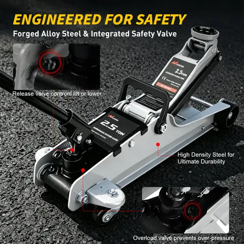Nilight 2.5 Ton Floor Jack, Low Profile Hydraulic Trolley Car Jack With 360° Swivel Lifting Arm, Heavy Duty Steel Service Jack