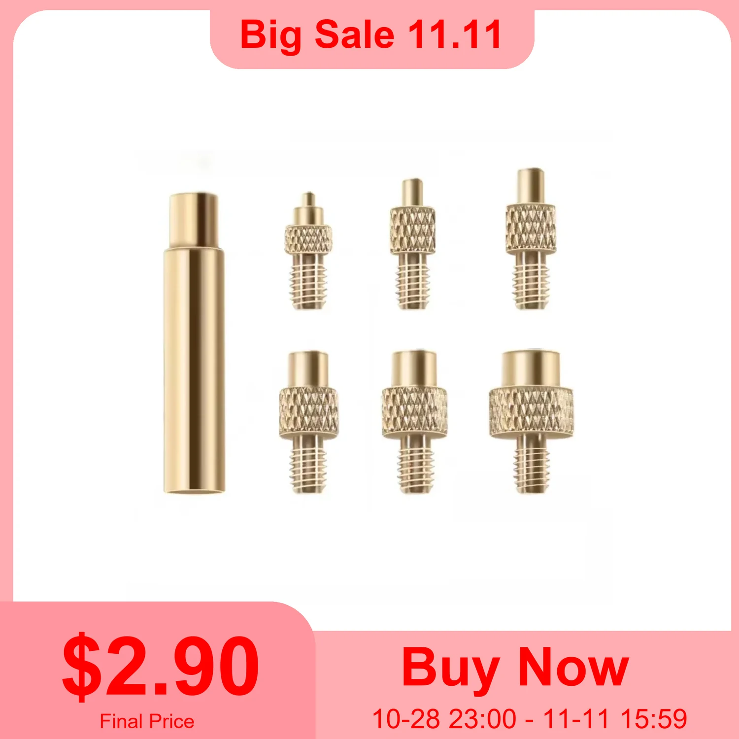 Heat Insert Nut Iron Tip M2 M3 M4 M5 M6 M8 Brass Thread Embedded Kit Heat Insertion Tool for Plastic 3D Printer Soldering Iron