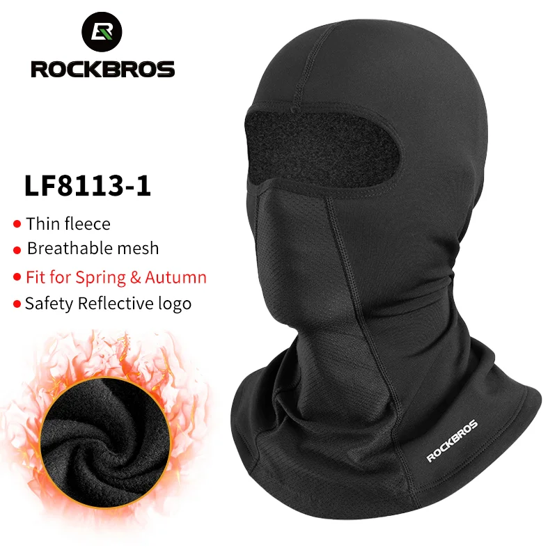 ROCKBROS Full Face Mask Cycling Fishing Hiking Training Face Scarf Balaclava Helmet Liner Cap Soft Sport Mask Reusable Headgear