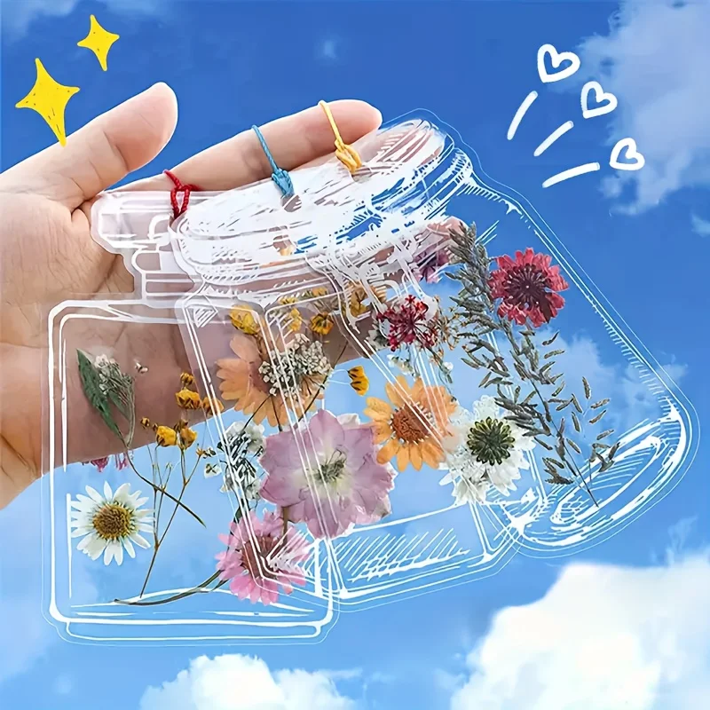 20 Stück Handgefertigte Transparente Blumen-Lesezeichen, Gepresste Blütenblätter für Geschenke, Lesetagebücher, Einzigartiges Ewiges Buch-Accessoire