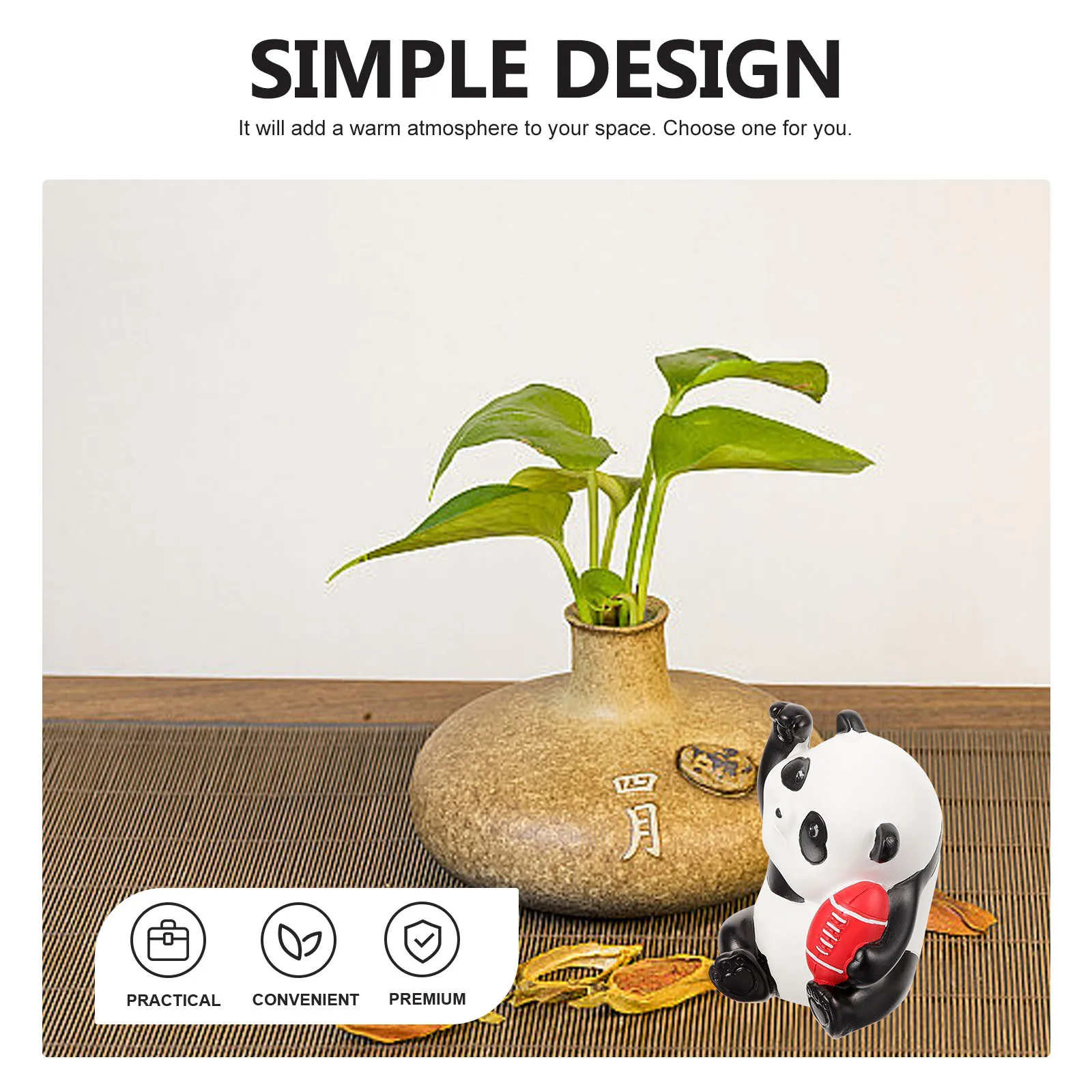 

Small Panda Statue Synthetic Resin Outdoor Garden Decor For Nature Lovers Lightweight Home Decoration Desktop Animal