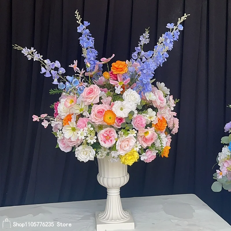 Künstliches rosa-blaues Blumenarrangement, Tischdekoration, Blumenball, Dekoration für Hochzeit, Bankett, Esstisch, Party, Heimdekoration – Detail 4