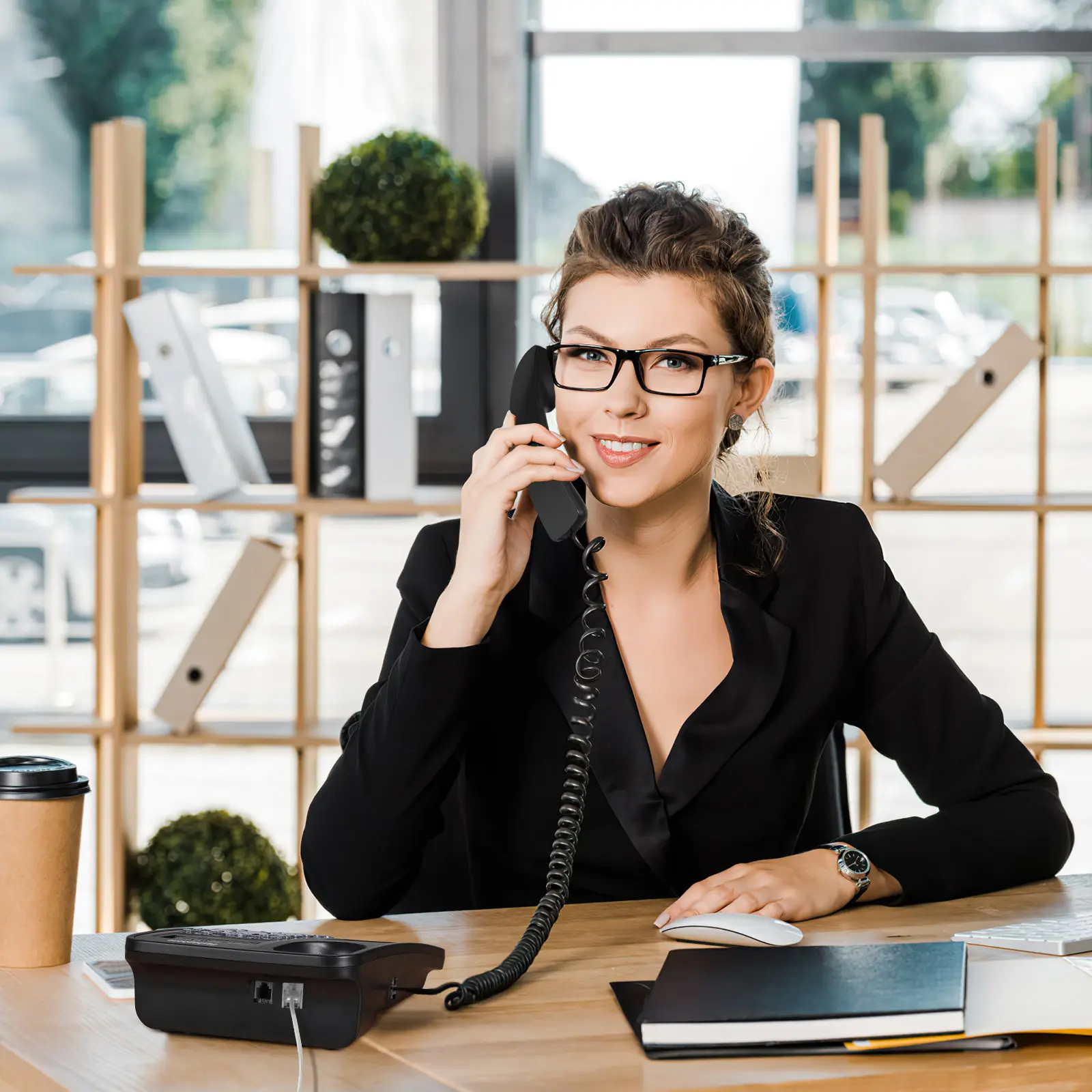 Corded Phone Desktop Office Telephone Caller Design Multiple Functions Household Phone for Home Office