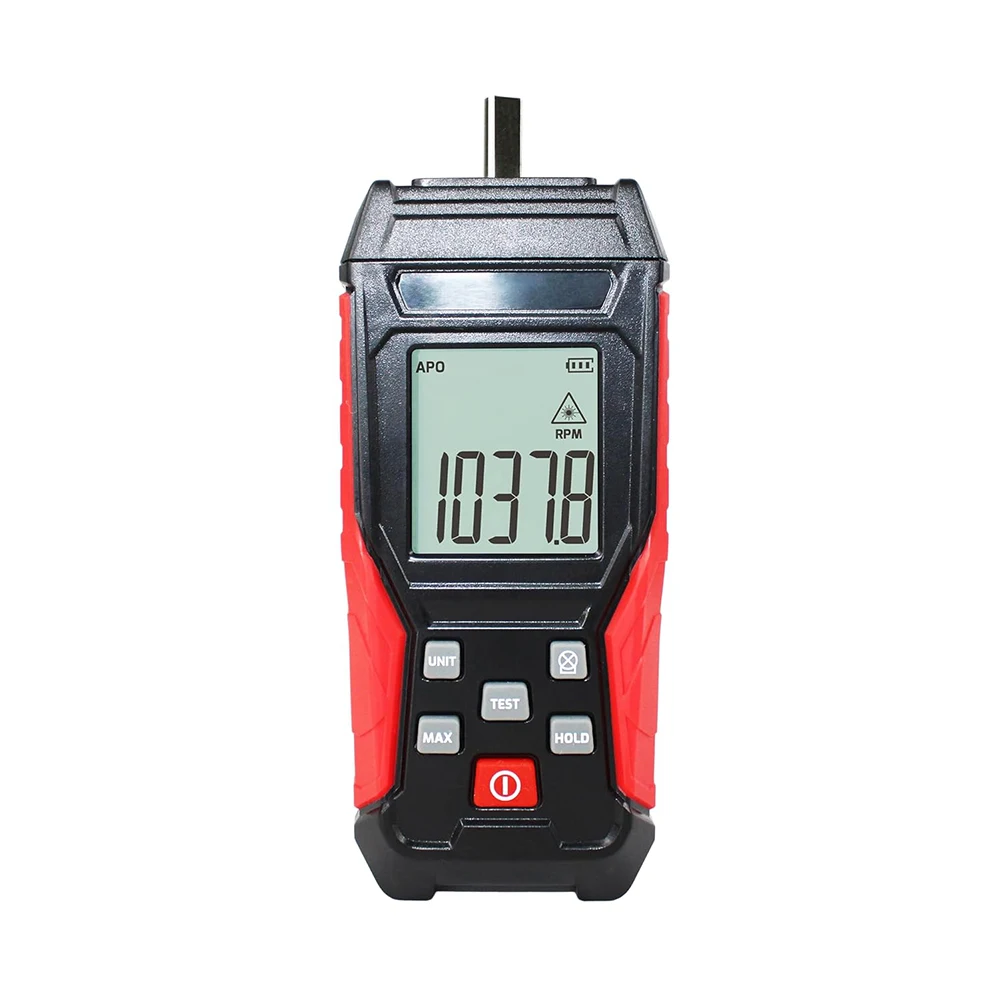 For Gear For Motor Industrial Tachometer Contact Tachometer Black Red LED Backlit Tachometer Display Anemometer Easy To Use