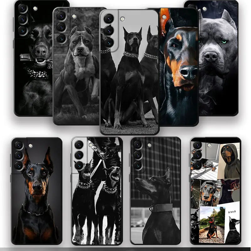 Animal Doberman Dog Phone Case for Samsung Galaxy S10e S22 S21 Plus S20 FE S10 S7 S9 S23 Ultra 5G S8 Cover Silicone