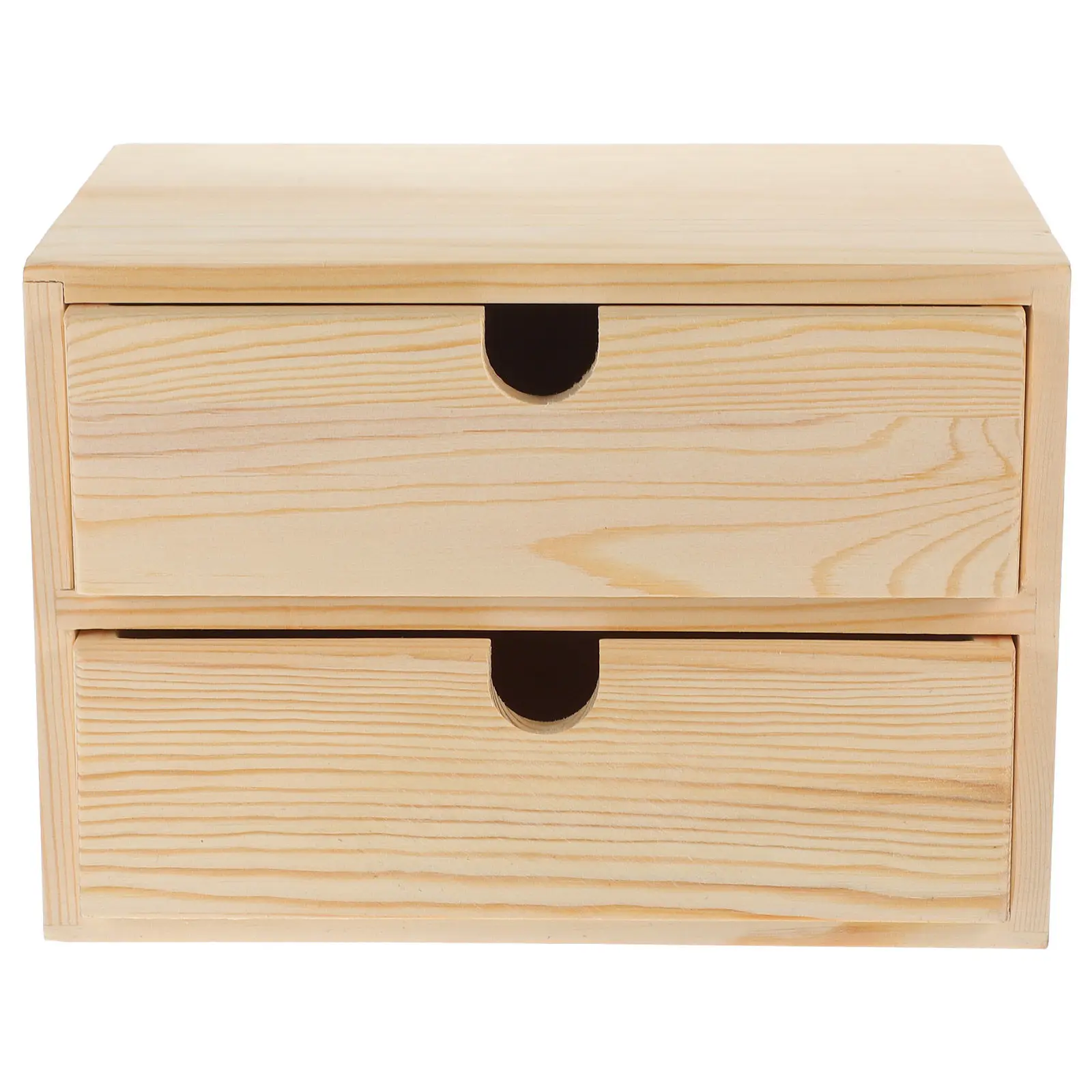 Wooden Desktop Storage Drawer Jewelry Box Large Capacity Tabletop Organizer for Stationery Office Makeup Household Supplies