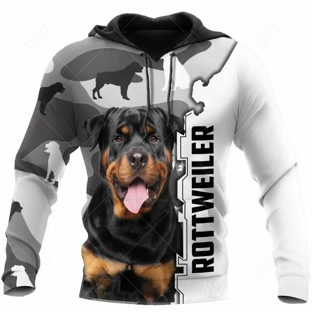 Pet Dog Pitbull Hoodies Men\'s Hoodie 3D Print Unisex Adult\'s Tops Autumn Long Sleeve Streetwear Hooded Hoodie For Men Clothing