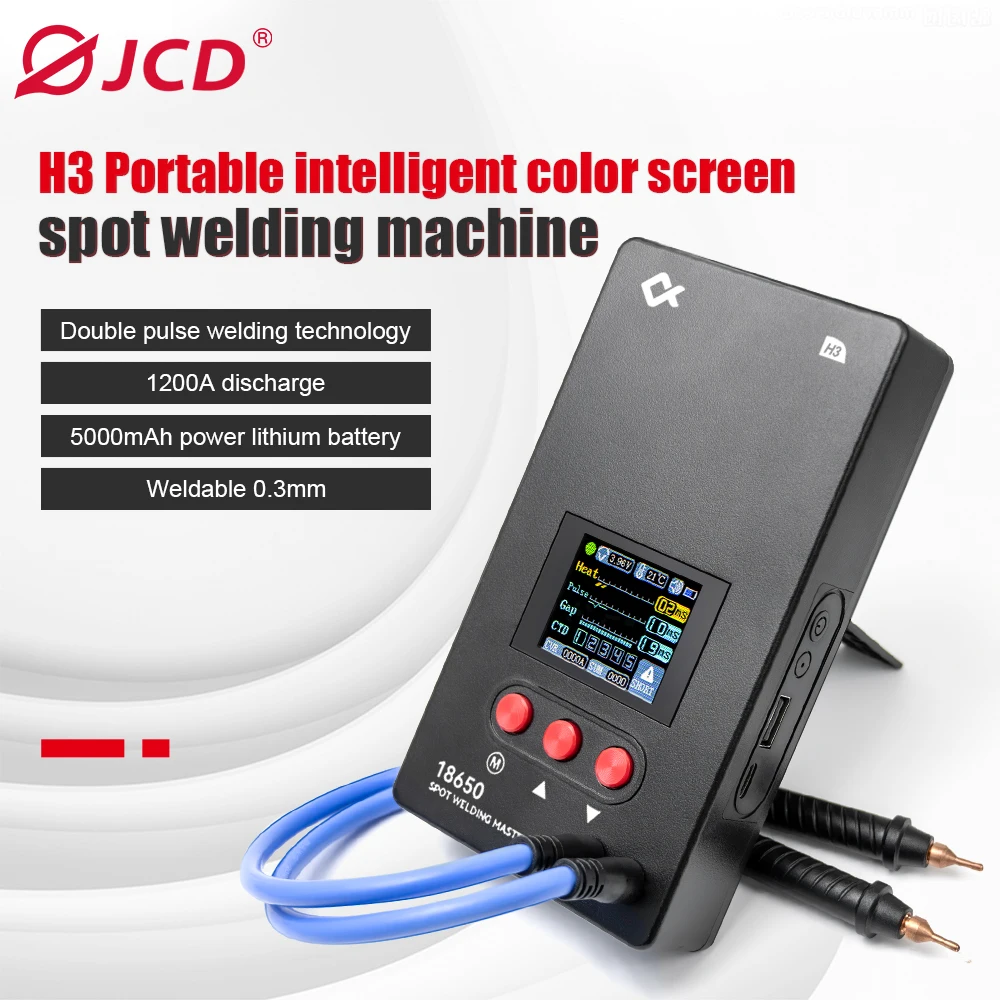 

JCD Handheld Spot Welder Machine Color Display Adjustable Mini Portable Tool For 18650 Battery/ Mobile Phone Spot Weldering Tool