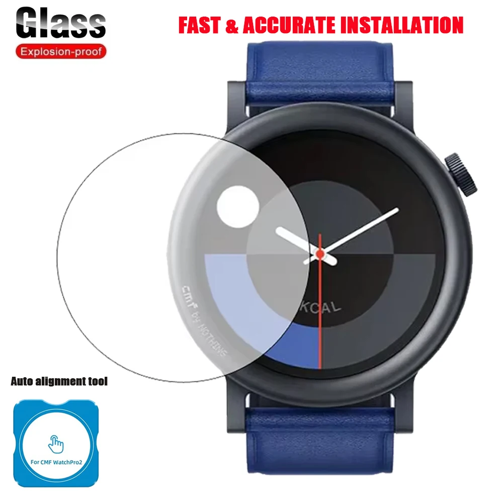 Tempered Glass For CMF Watch Pro 2 Watch Screen Protector With Auto Alignment Tool Hardness High Definition Anti-Scratch Bubble