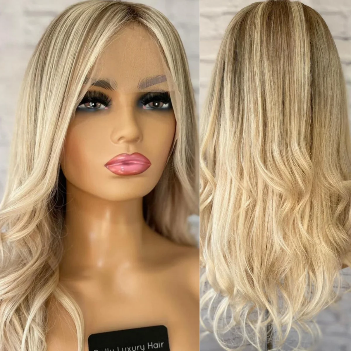 العصرية أومبير الرماد البني الاصطناعية HD الدانتيل شعر مستعار أمامي مظهر واقعي شعري لينة 180% جودة عالية طويل الجسم موجة شعر مستعار للنساء