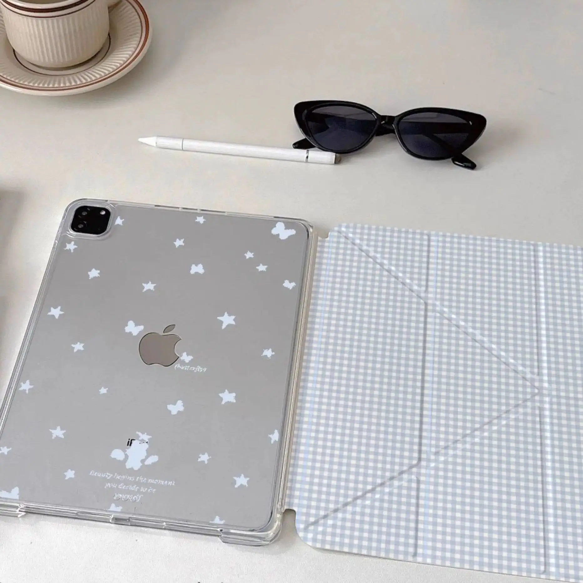 

Новый чехол-книжка Blue Stars Grid Bow для планшетов iPad Pro 11, 12.9, 13 (M4), 9.7, 10.2 (5/6/7/8/9/10/11-го поколений), MINI 6, 7, Air 5, 6, 7.