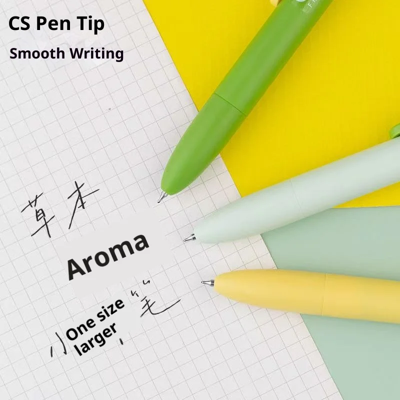 قلم جل صغير من عطر الدهون، تصميم جيب قابل للسحب لطيف السمين، كتابة سلسة مع طرف قلم CS لدراسة المكتب #3