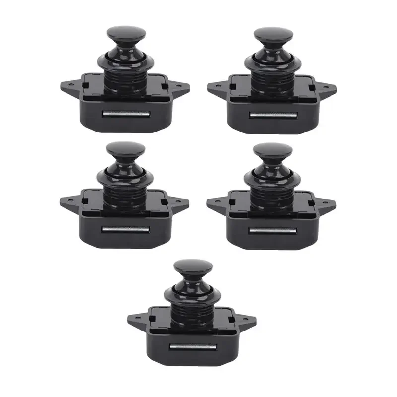 For RV Motorhome Cabinet Door Push Button Latches Lock Set- 5Pcs Zinc Alloy Material