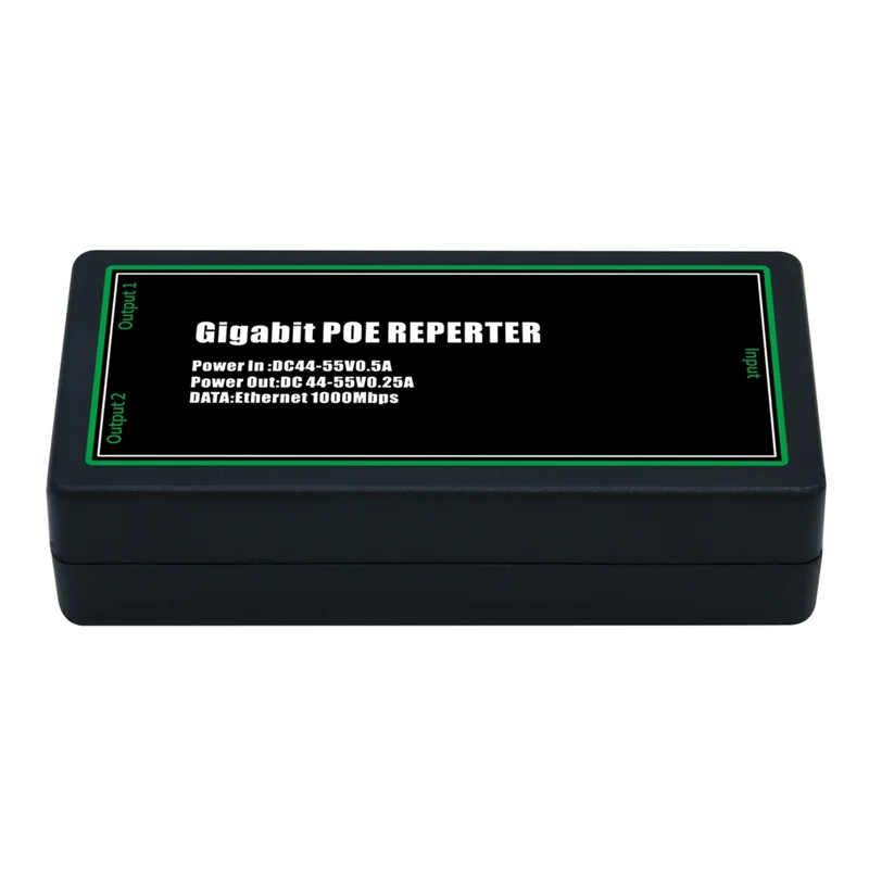 Extensor POE de 2 puertos AA60-Gigabit Ethernet 100/1000Mbps IEEE 802.3Af/At repetidor Poe para cámara IP/NVR AP, extensor de rango de 100M