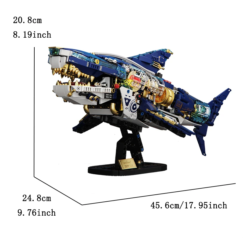 1277 pçs moc técnico mecânico tubarão do mar profundo blocos de construção tijolos montagem modelo brinquedos para crianças presente aniversário conjunto meninos