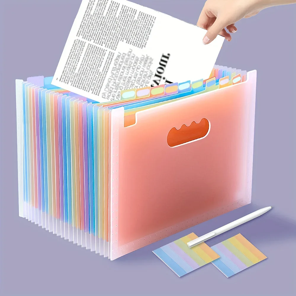 13 25 Layers Macarone A4 Folder Standing Document Bag for Office School Expandable Test Paper File Folder Colored Index Tabs