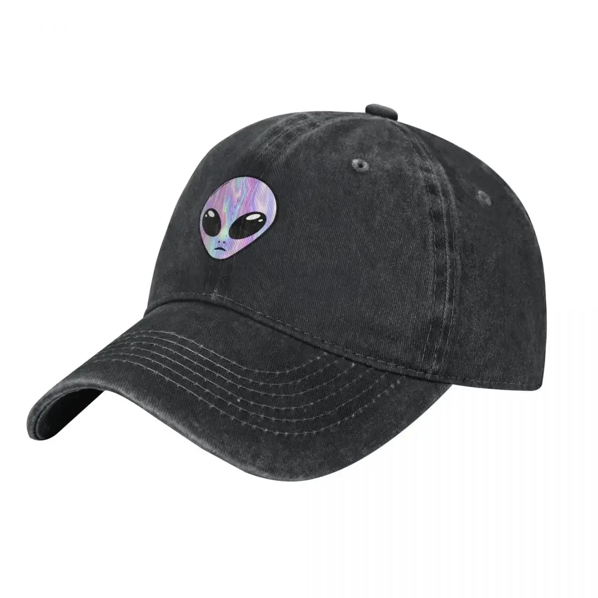 Alien head - Holographic pink skin Baseball Cap black Hip Hop Women's Golf Clothing Men's