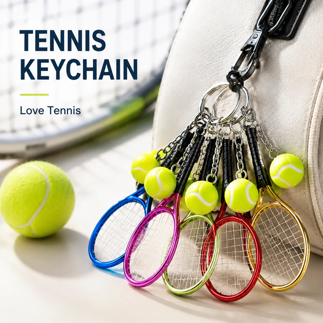 Portachiavi Racchetta da Tennis colorata