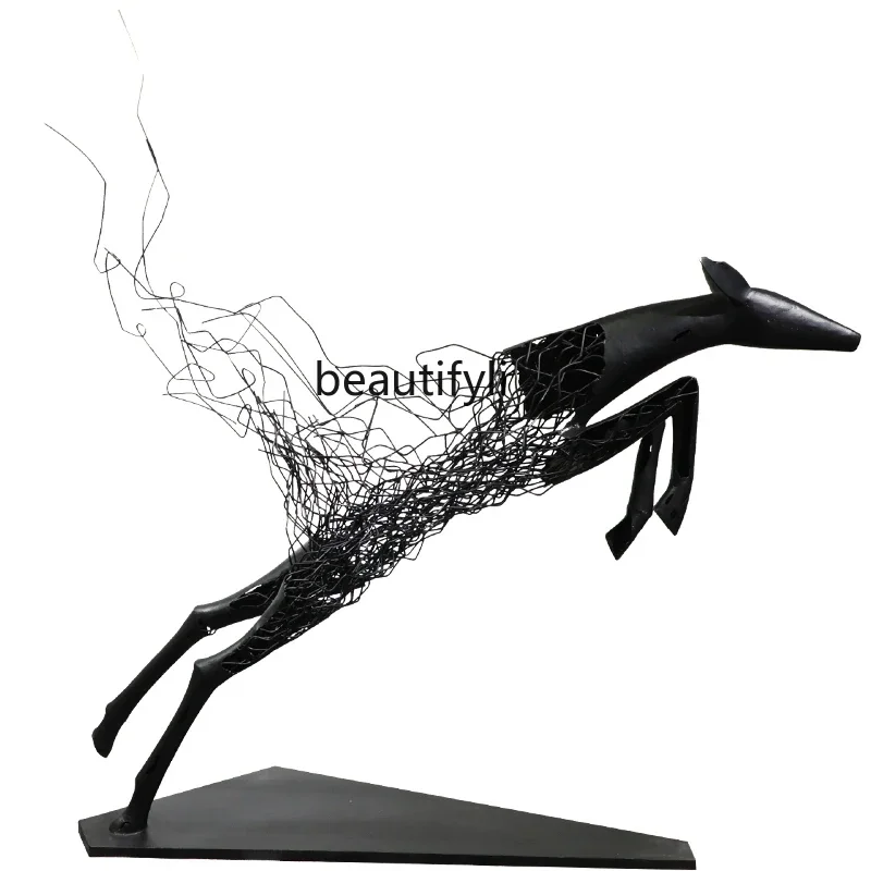 

Sculpture Device Art Hotel Lobby Iron Abstract Animal FRP Large Floor-Standing Decorations