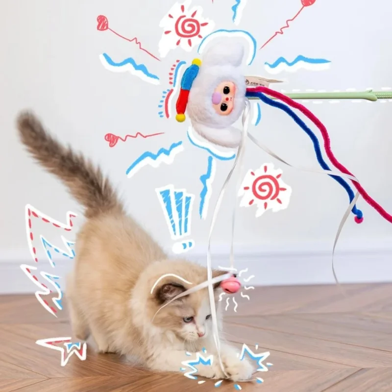 

Official Baby Three Doll Aged 3 Cat Teaser Plush Blind Box Interactive Cat Toy With Bell Pet Supplies Birthday Gifts For Girls