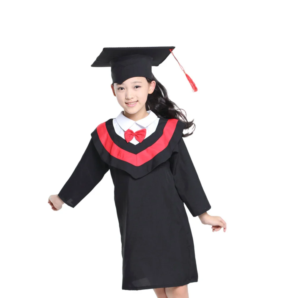 Preschool Cap and Gown Children Gifts Apparel Graduation Hat Tassel Dress for Kids