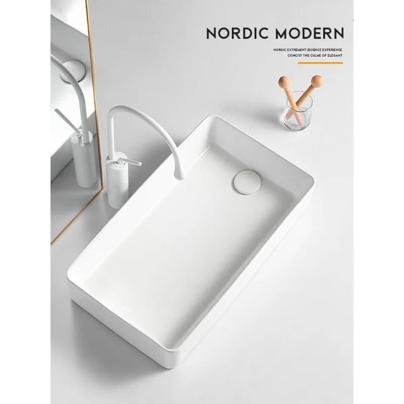 Side Launching Table Basin  Square Wash Basin Balcony Washing Machine Left And Right Discharge Water To Deepen Washbasi