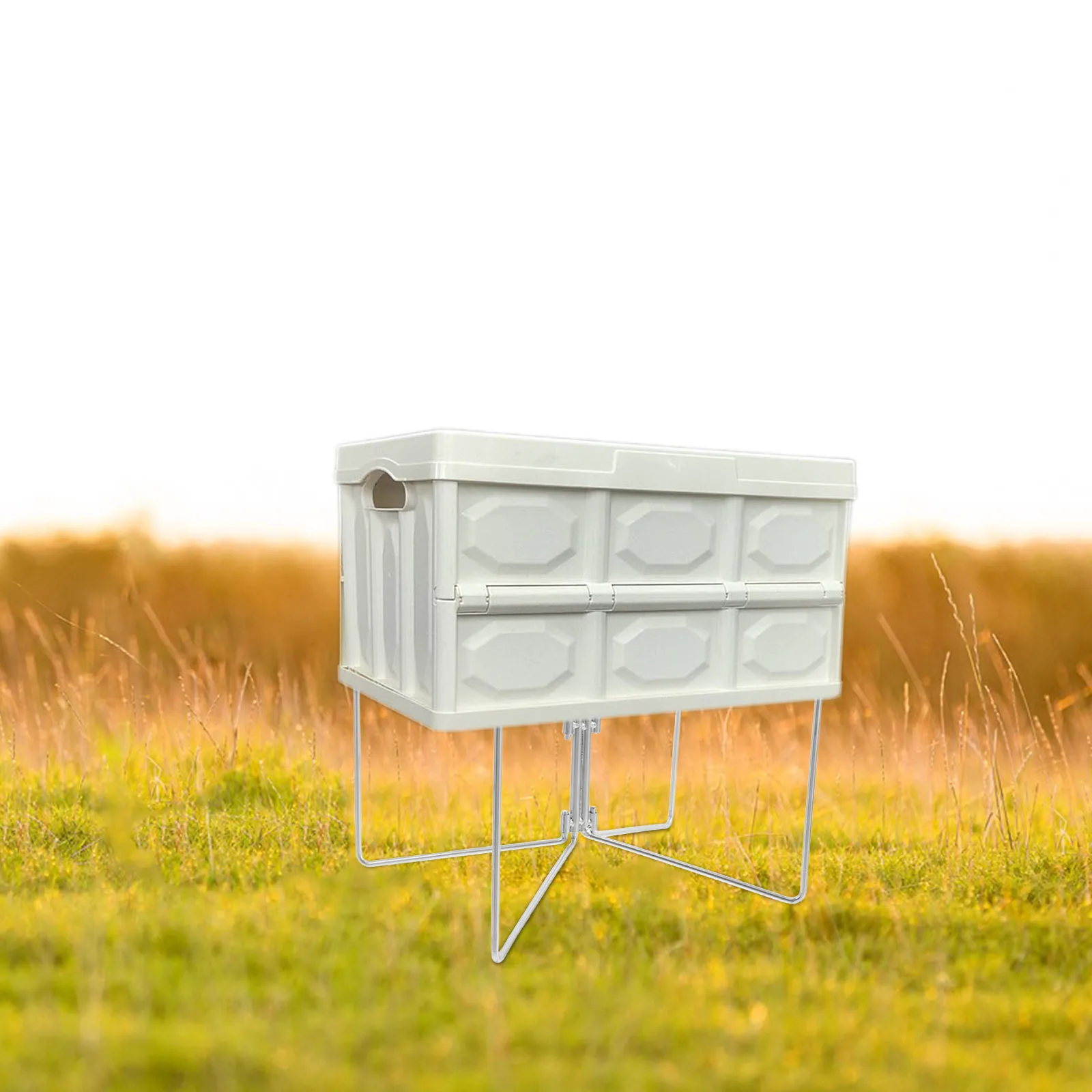 

Outdoor Camping Stand Backyard Cooler Frame Foldable Base Beach Ice Metal Family Holder Portable Coffee Maker