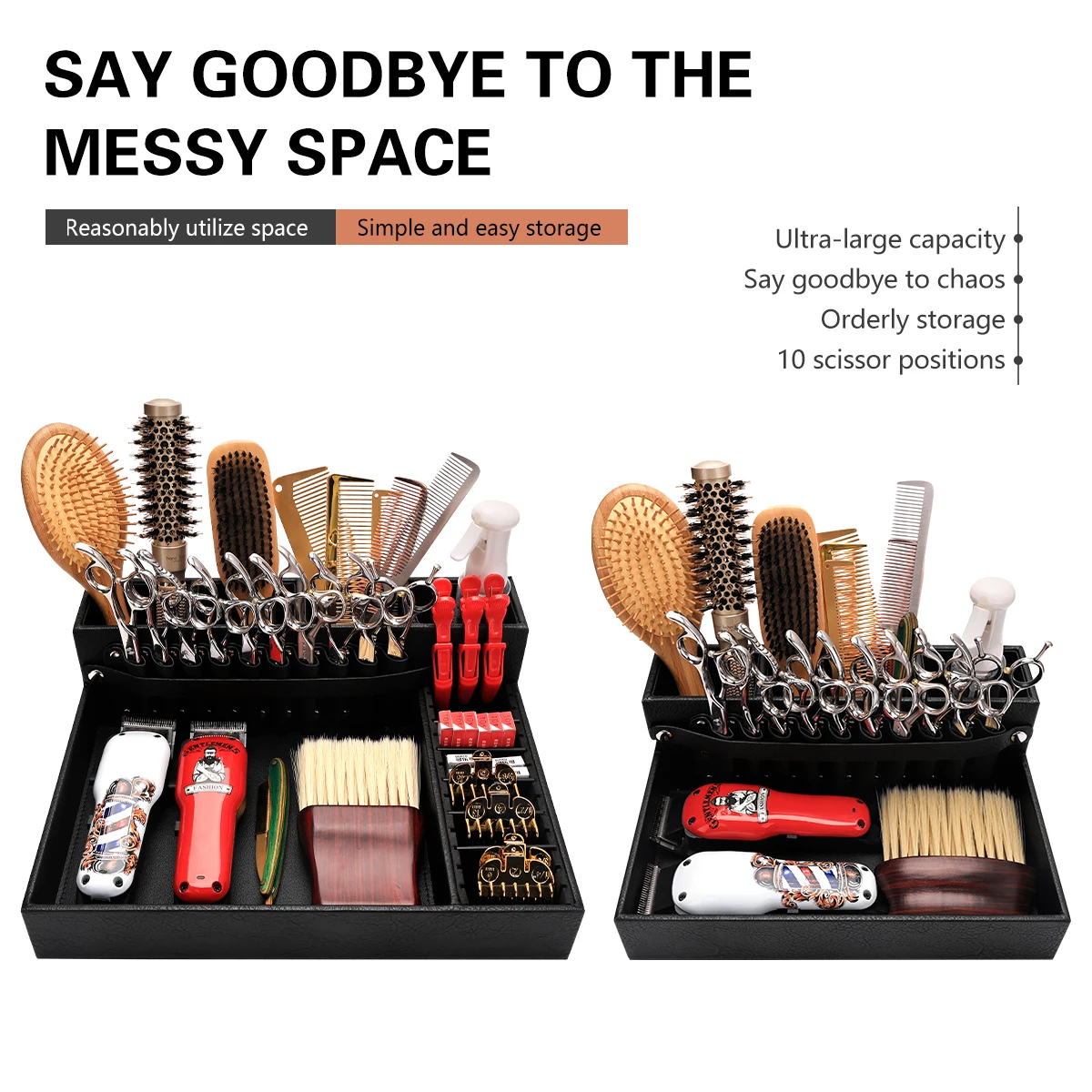 Anti-slip Barber Clipper Tray Organizer Hair Trimmer Storage Box Razor Case Holder for Barbershop Tools